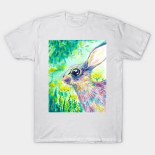 Rainbow hare watercolor T-Shirt